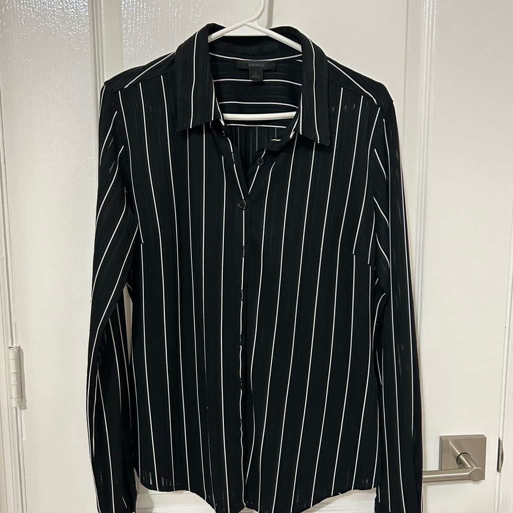 Black Striped Button Down